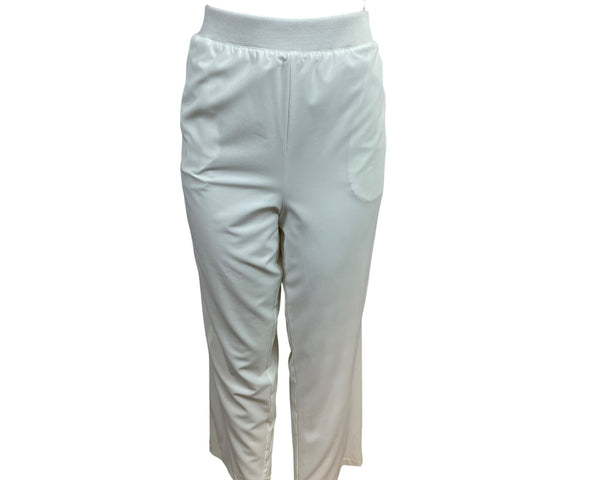Drapers & Damons Women’s Petite Lrg White Stretch Pull-On Pants Sz PL - New