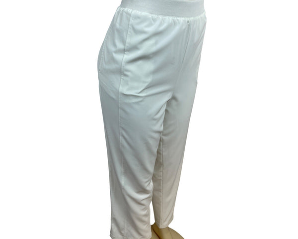 Drapers & Damons Women’s Petite Lrg White Stretch Pull-On Pants Sz PL - New