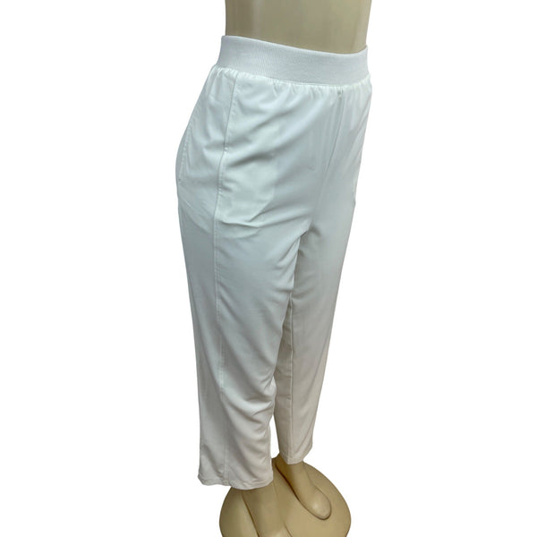 Drapers & Damons Women’s Petite Lrg White Stretch Pull-On Pants Sz PL - New
