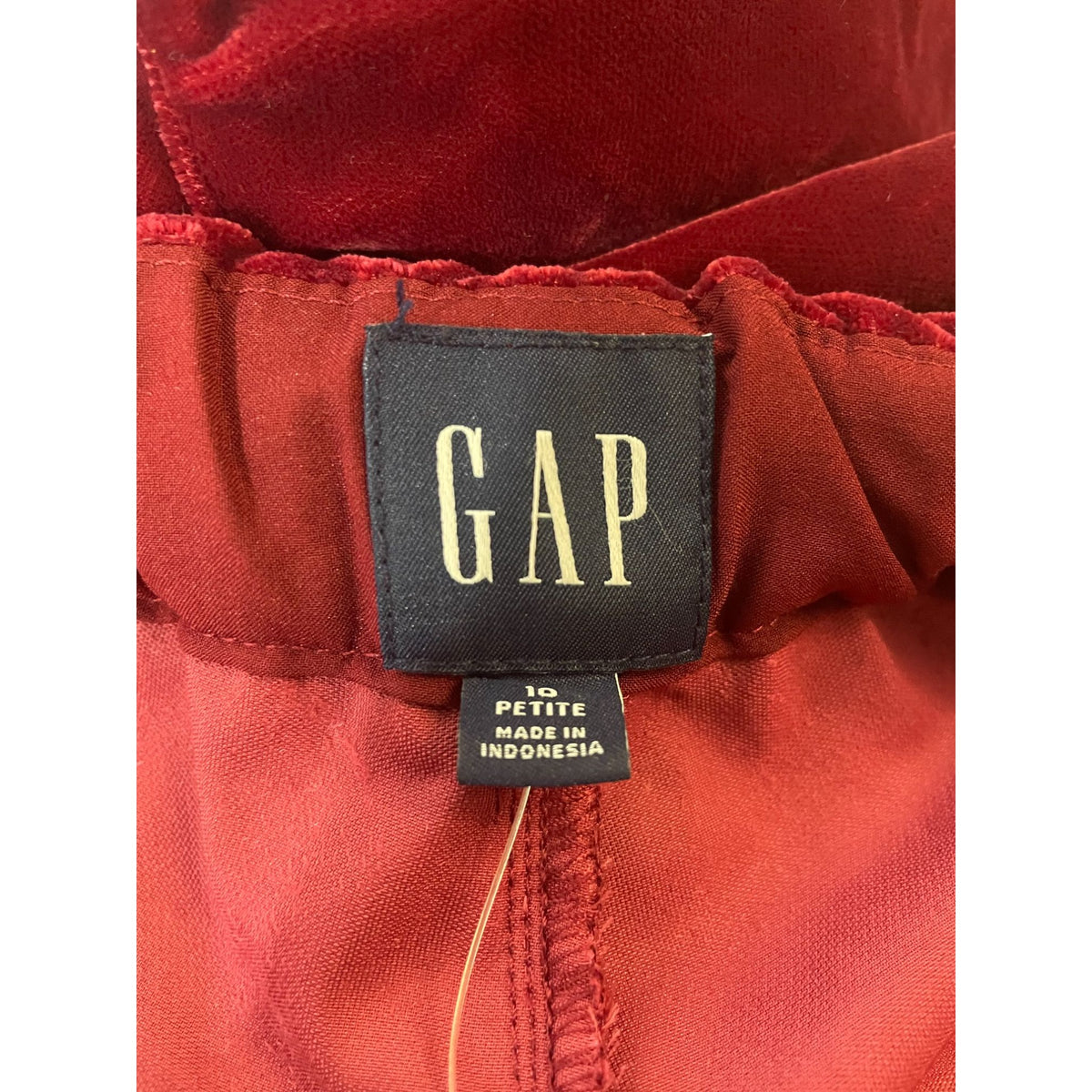 GAP Red Velvet Pants Size 10 Petite Made In Indonesia New