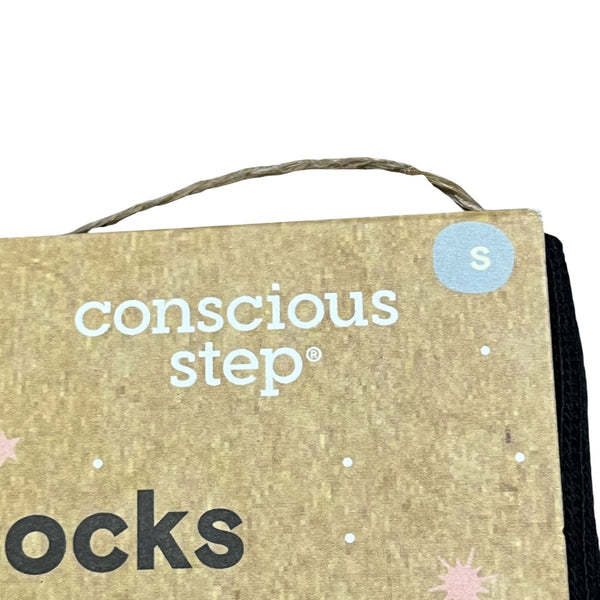 Conscious Step Unisex Black Organic Cotton Space Exploration Socks Size S