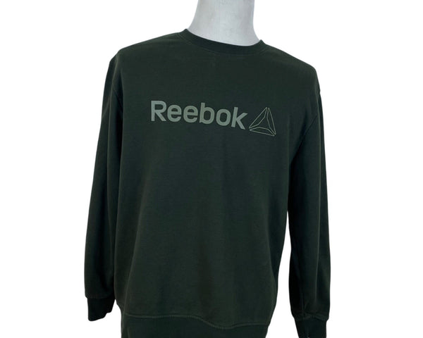 Reebok Mens Green Sweatshirt Casual Long Sleeve Pullover Sz XL