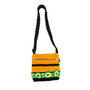 Handmade Orange Knitted Boho Small Crossbody Shoulder Bag with Flower Details