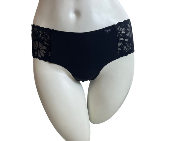 Pink Womens Cheekster Underwear Black Lace Trim Seamless Design Size M- NEW