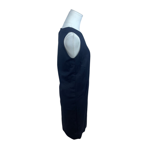 Black Sleeveless Womens Shift Dress With Pockets Elegant Style Size 66/ US M