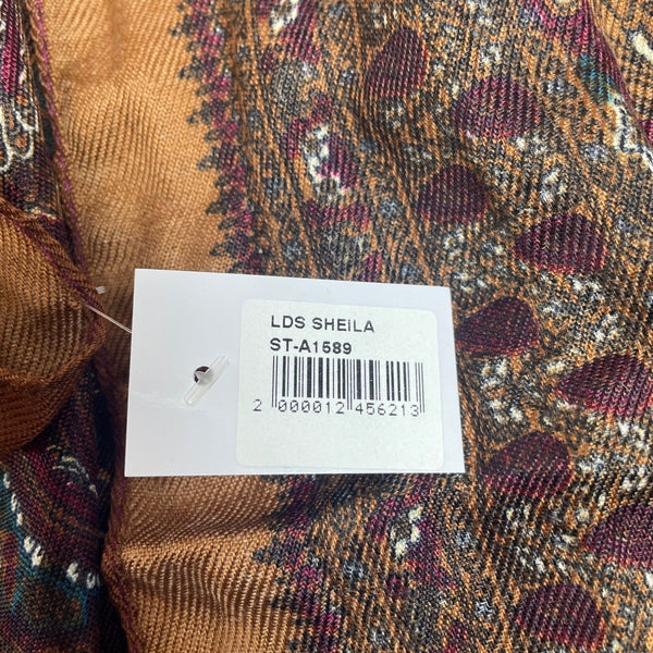 LDS Sheila Paisley Multicolor Shawl With Fringe Detailing