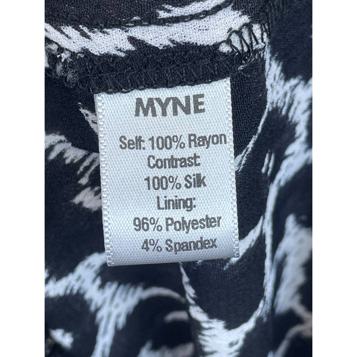 Myne Womens Black Leopard Print Sleeveless Mini Dress Rayon Silk Blend Size 6
