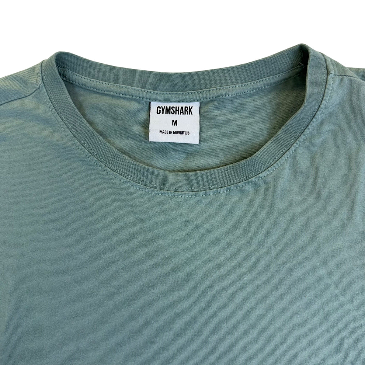 Gymshark Womens Green Cotton Crop Top Graphic Tee Size M Activewear Logo Print