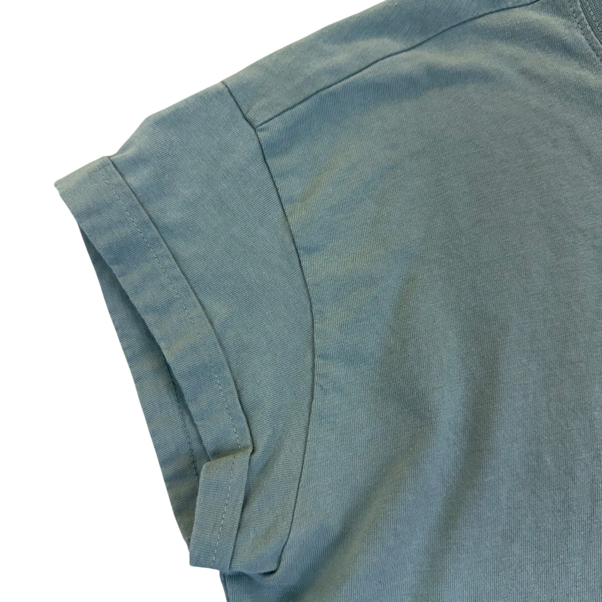 Gymshark Womens Green Cotton Crop Top Graphic Tee Size M Activewear Logo Print