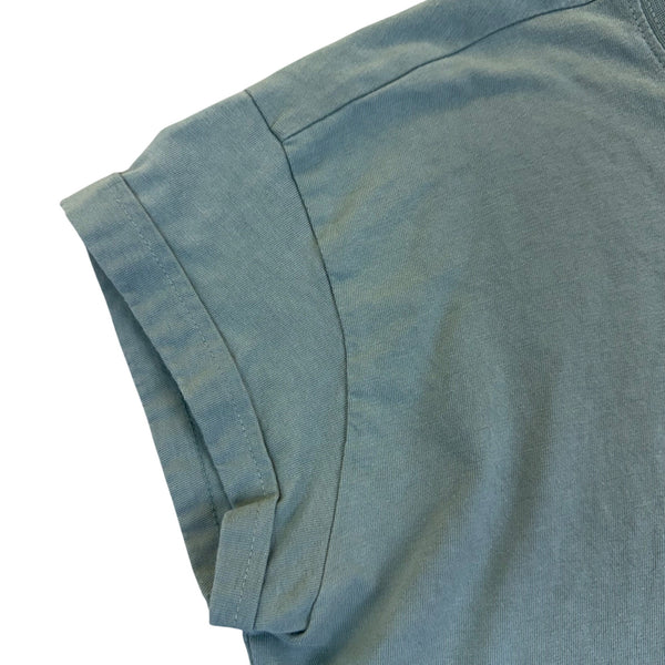 Gymshark Womens Green Cotton Crop Top Graphic Tee Size M Activewear Logo Print