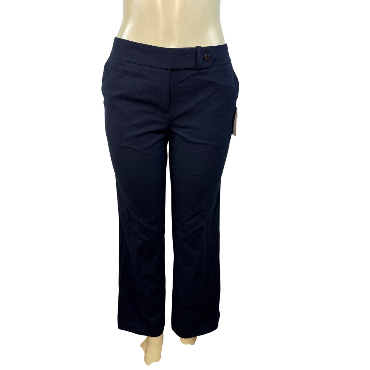 Calvin Klein Womens Navy Blue Straight-Leg Dress Pants Size 4 - New