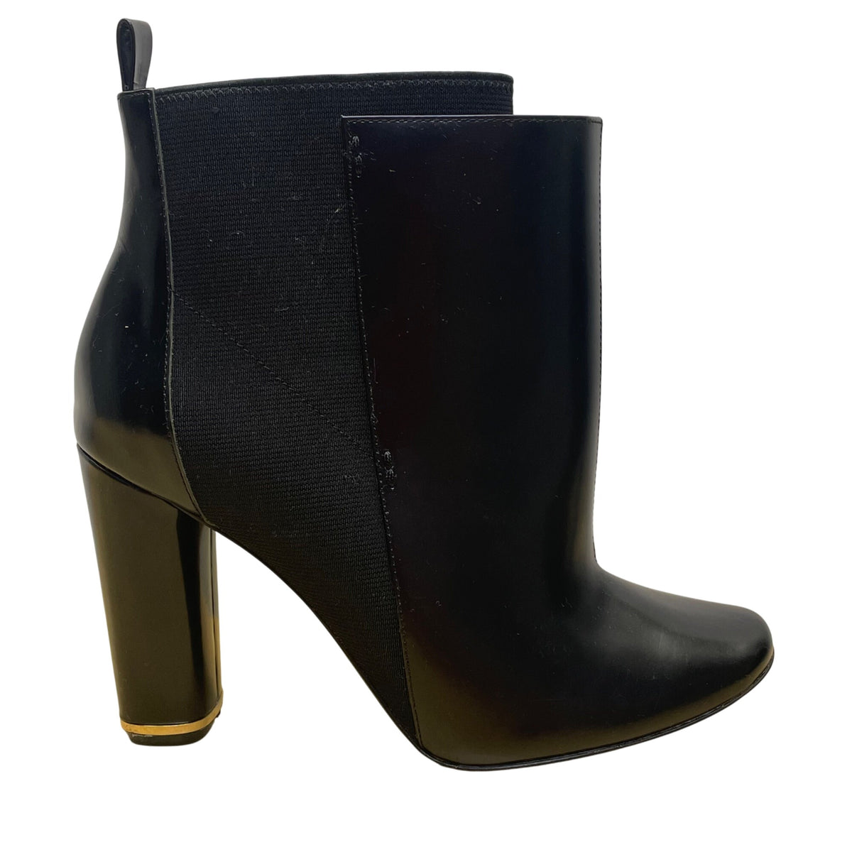 Diane Von Furstenberg Women’s Black Leather Stretch Shaft Ankle Boots Size 8M