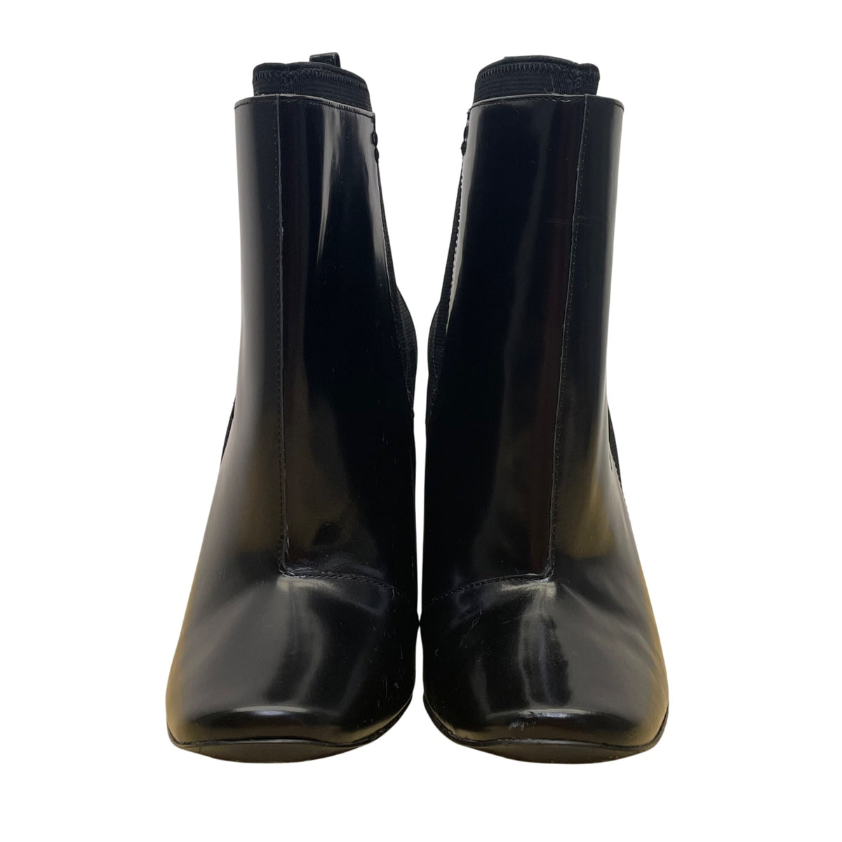 Diane Von Furstenberg Women’s Black Leather Stretch Shaft Ankle Boots Size 8M