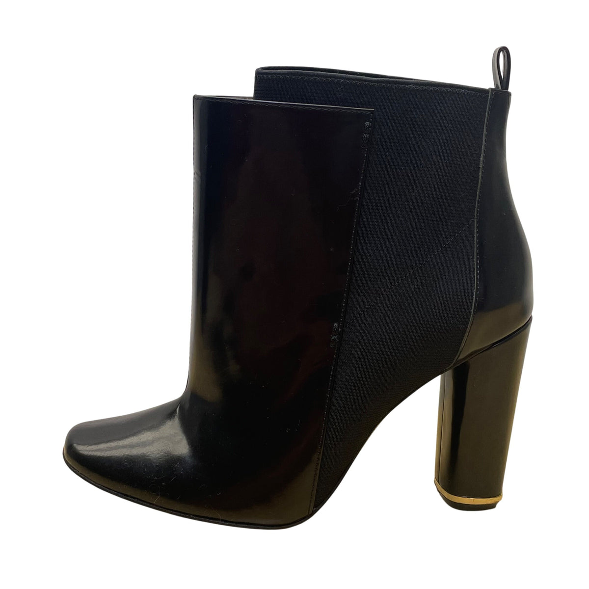 Diane Von Furstenberg Women’s Black Leather Stretch Shaft Ankle Boots Size 8M