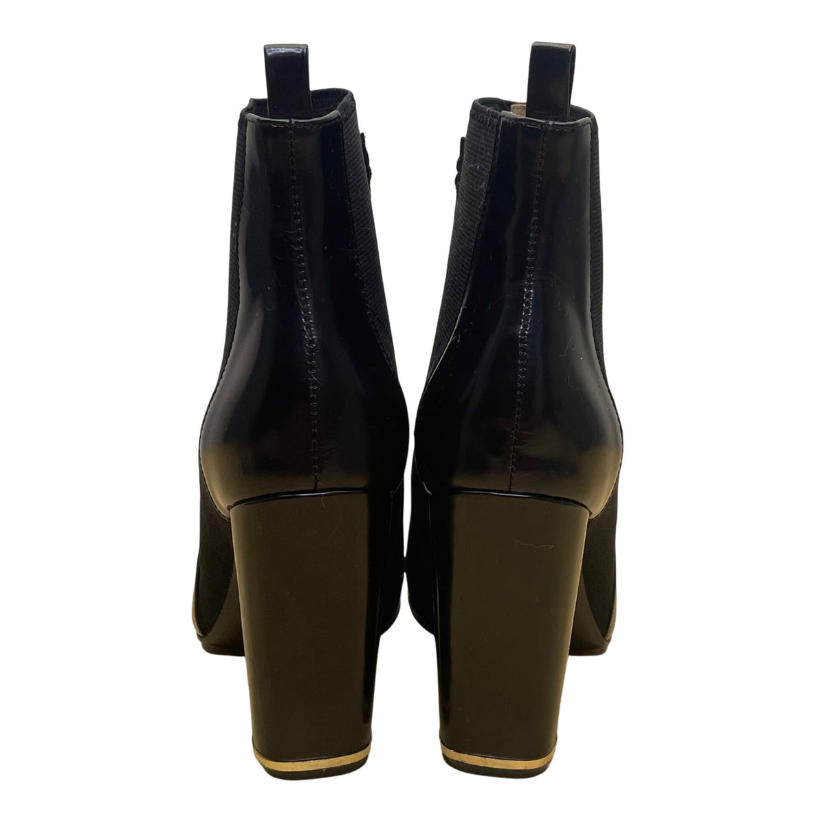 Diane Von Furstenberg Women’s Black Leather Stretch Shaft Ankle Boots Size 8M