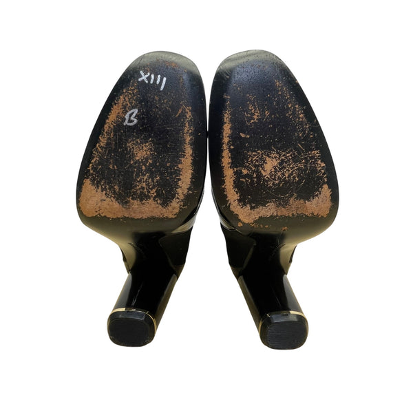 Diane Von Furstenberg Women’s Black Leather Stretch Shaft Ankle Boots Size 8M