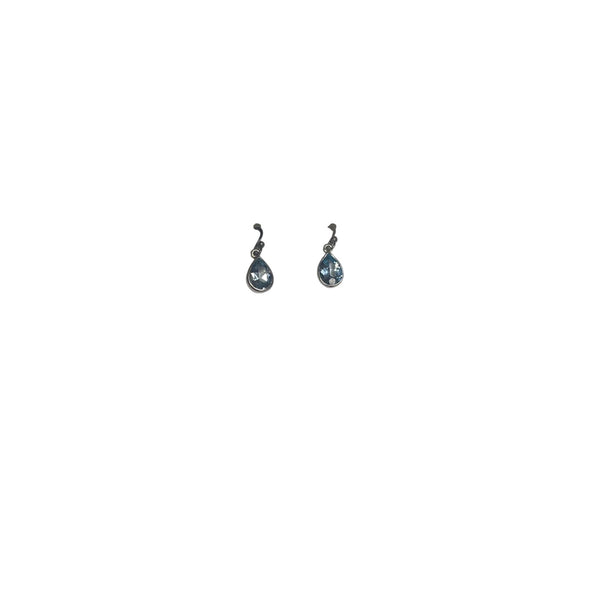 Blue Crystal Womens Silver Dangle Earrings Stylish Teardrop Lightweight Design Jewelry