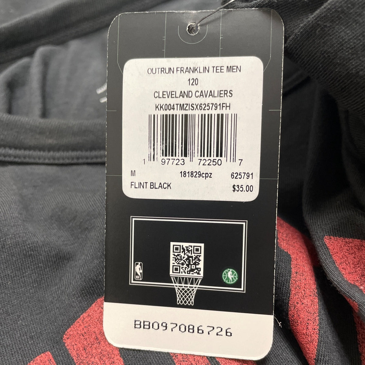 47 Mens Black Cotton Cavaliers Logo T-Shirt NBA Official Licensed Size M - New