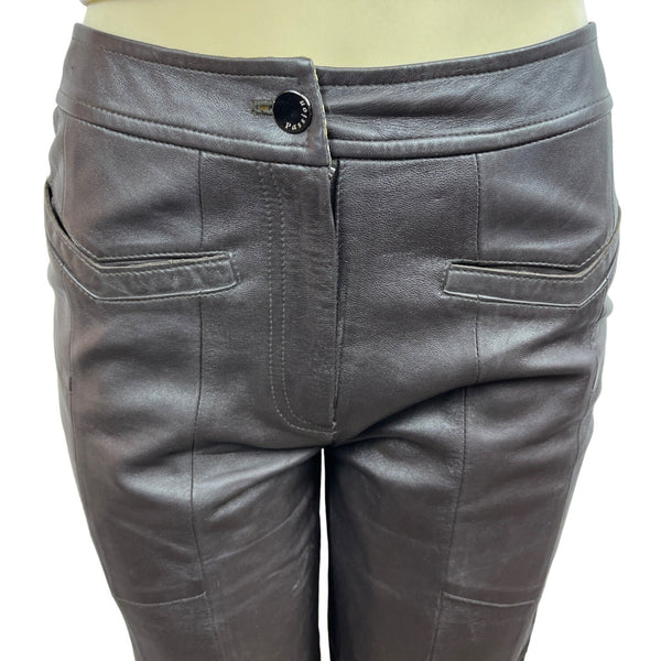 Passion Women's Dark Brown Faux Leather Cropped Pants Sz M/L - NWT