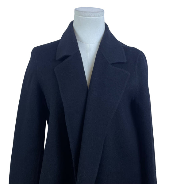 Theory Women's Black Wool & Cashmere Blend Open Front Coat Size S