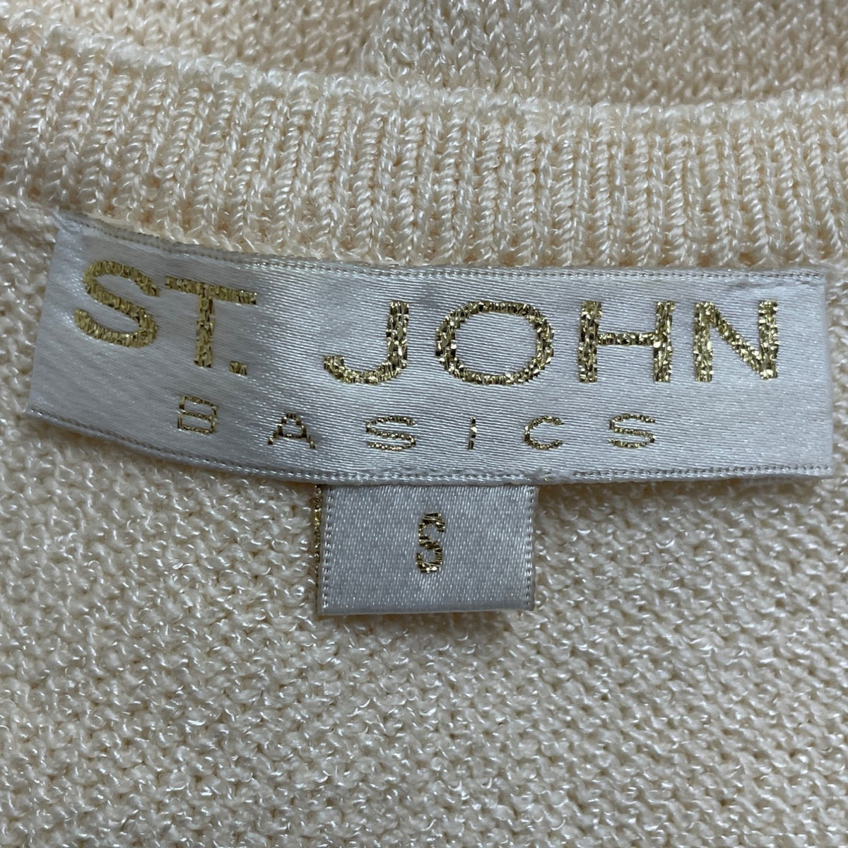 St. John Two Piece Women's Beige Knitted Tank Top & Skirt Set Sleeveless Size 8/10