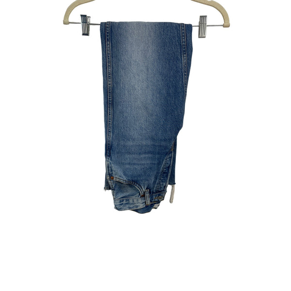 Re/Done Women's Blue Wide Jeans with Distressed Look at Length End  Sz 24