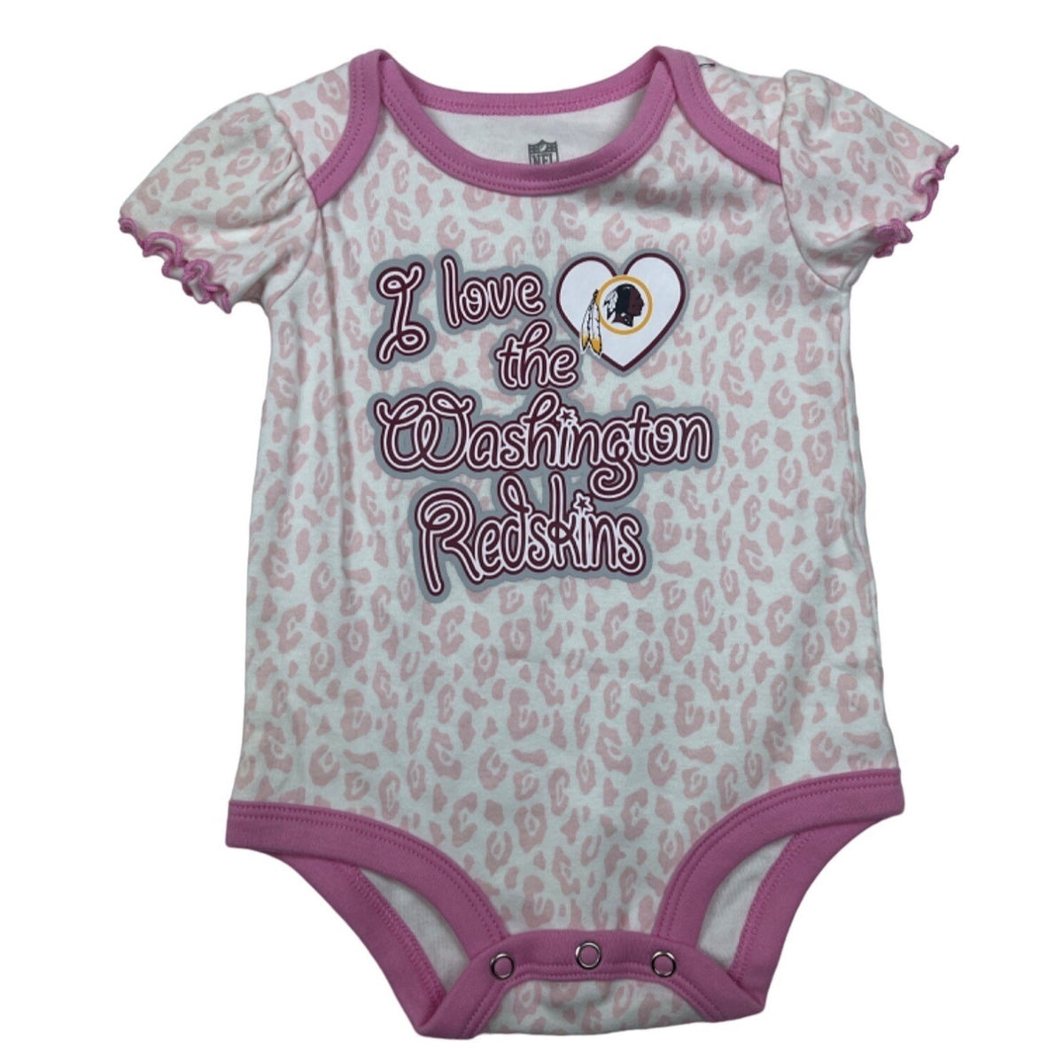 NFL Indians Toddler Girl's Red and White Creeper Set Sz 0-3M - NWT