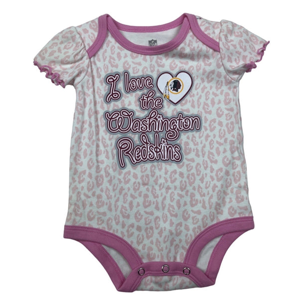 NFL Indians Toddler Girl's Red and White Creeper Set Sz 0-3M - NWT