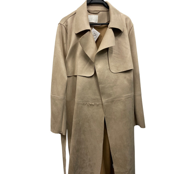 H&M Beige Faux Suede Trench Coat With Belt Womens