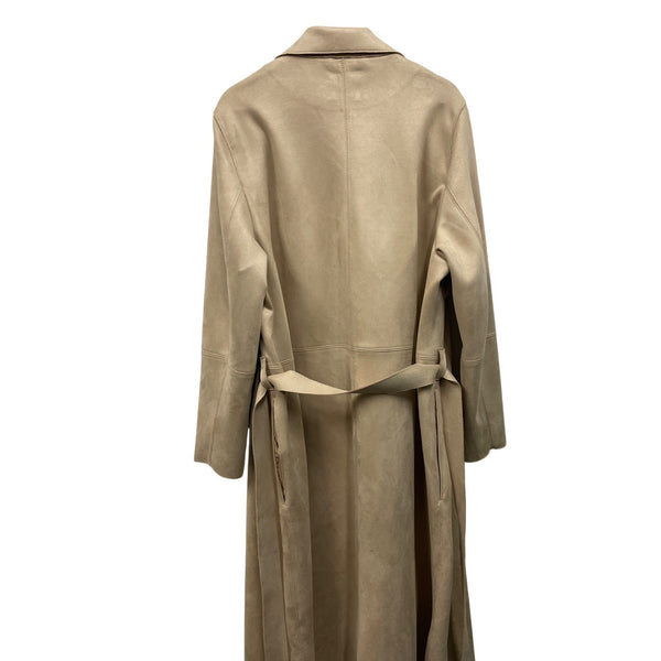 H&M Beige Faux Suede Trench Coat With Belt Womens