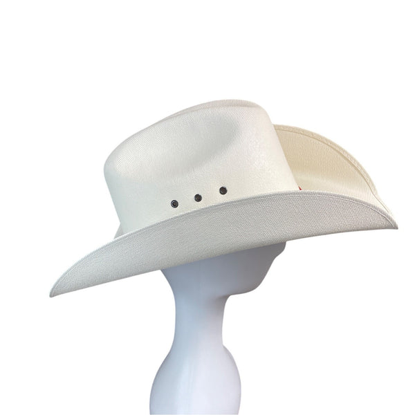 Smithbilt Hats White Calgary Stampede Cowboy Hat 7 1/4 With Red Band & Metal Detail