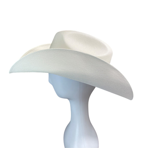 Smithbilt Hats White Calgary Stampede Cowboy Hat 7 1/4 With Red Band & Metal Detail