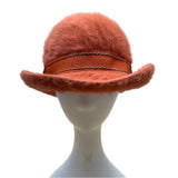 Vintage Kangol Angora Wool Orange Fuzzy Bucket Hat Made In England