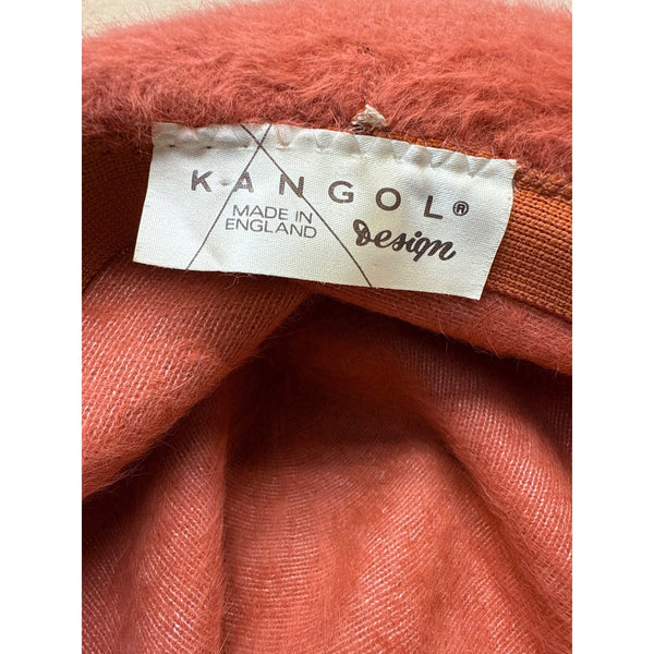 Vintage Kangol Angora Wool Orange Fuzzy Bucket Hat Made In England