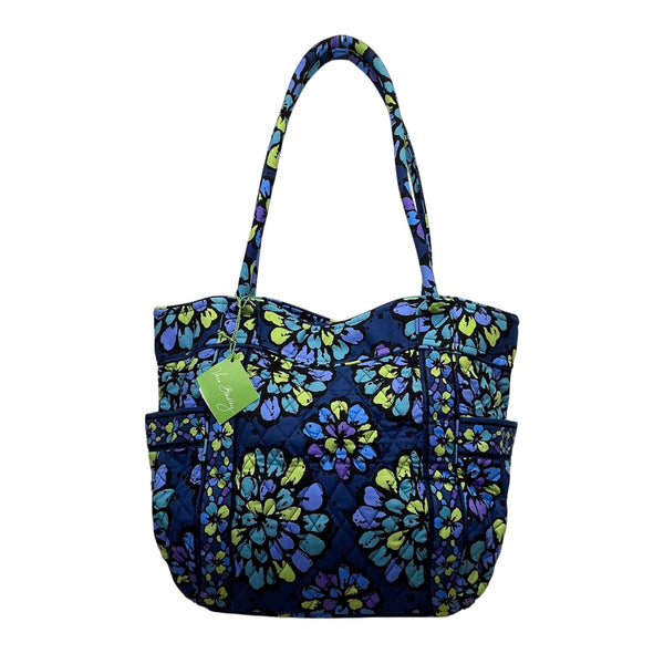 Vera Bradley Women’s Indigo Pop Flowers Pattern Campus Tote Bag Size M