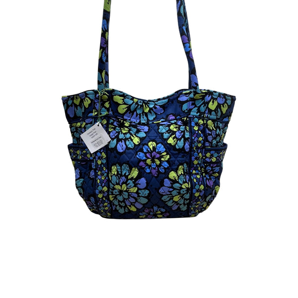 Vera Bradley Women’s Indigo Pop Flowers Pattern Campus Tote Bag Size M