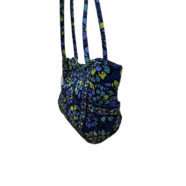 Vera Bradley Women’s Indigo Pop Flowers Pattern Campus Tote Bag Size M
