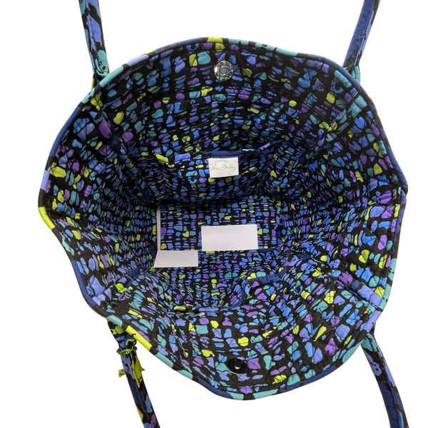 Vera Bradley Women’s Indigo Pop Flowers Pattern Campus Tote Bag Size M