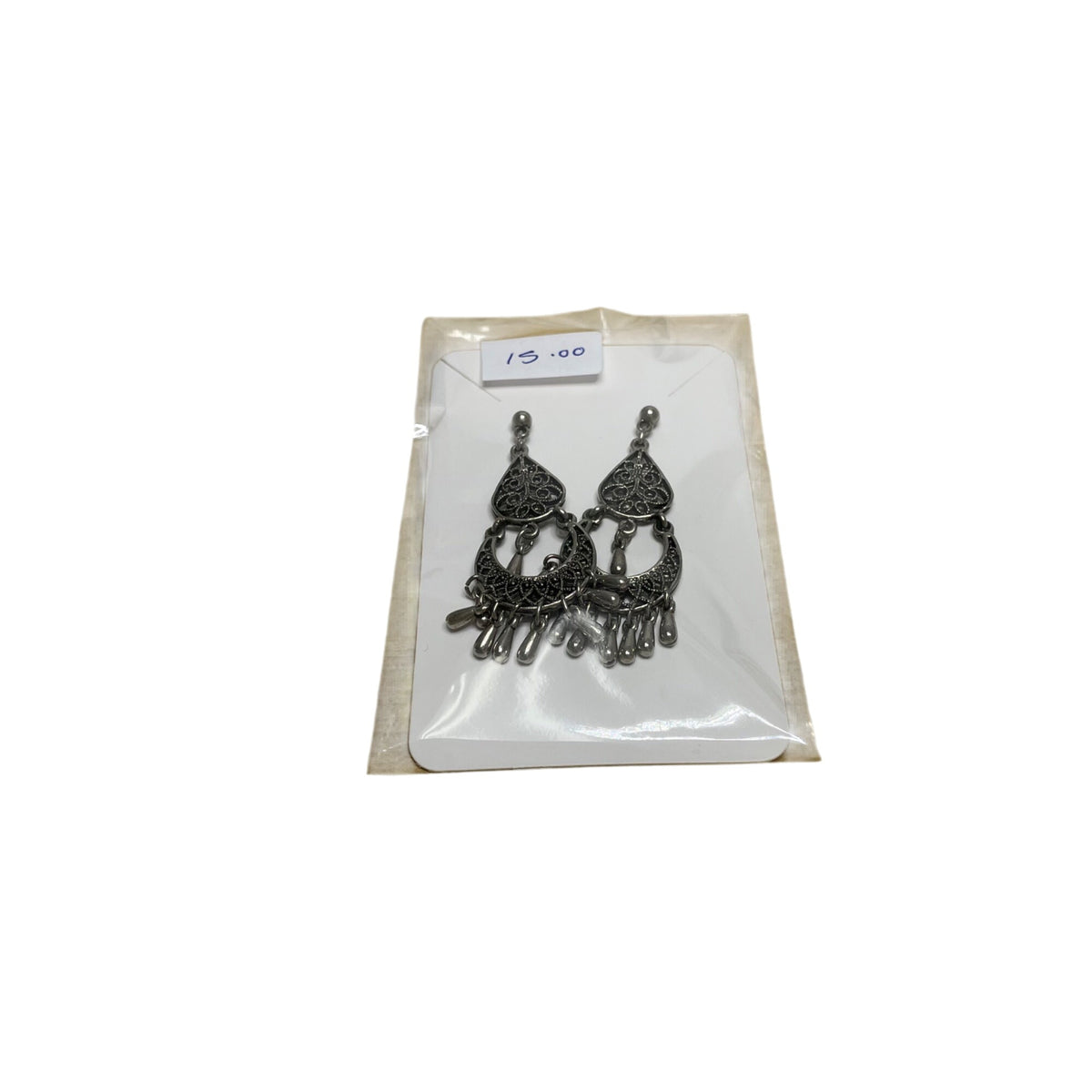 Antique Silver Womens Dangly Boho Statement Earrings Lightweight Alloy Design
