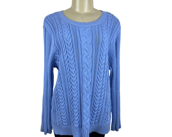 Talbots Women's Blue Knitted Thick Long Sleeve Sweater Sz XL - NWT