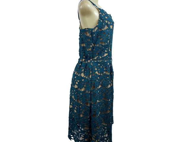 City Chic Emerald Green Sleeveless Lace Overlay Womens Middi Dress Sz 18/M - New