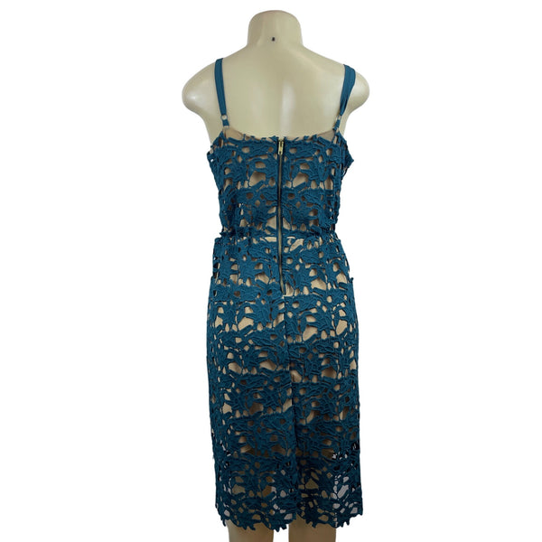 City Chic Emerald Green Sleeveless Lace Overlay Womens Middi Dress Sz 18/M - New