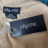 City Chic Emerald Green Sleeveless Lace Overlay Womens Middi Dress Sz 18/M - New