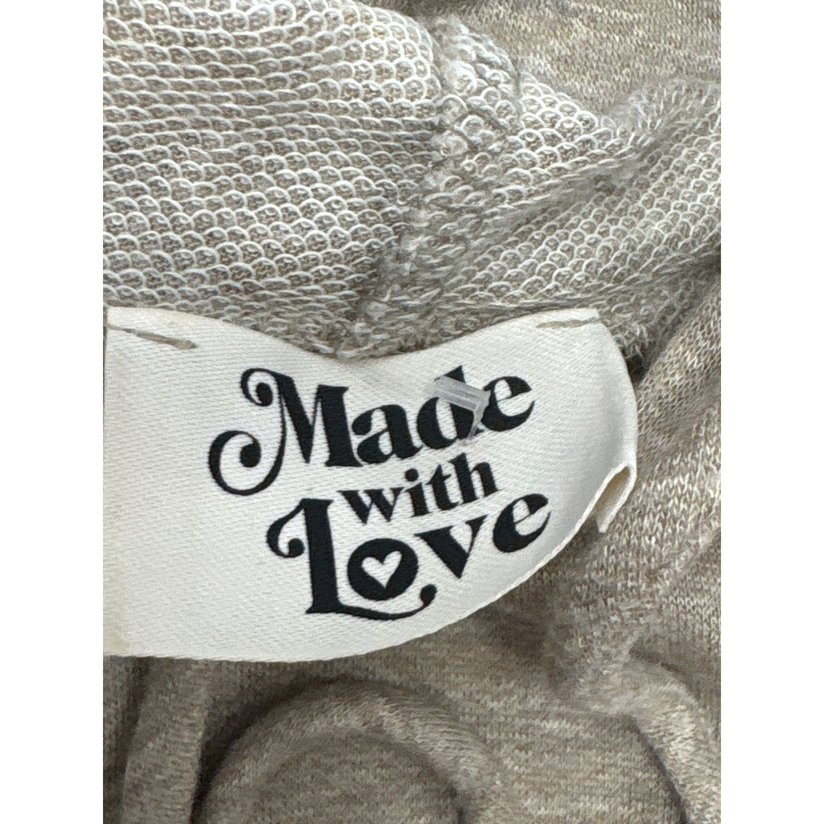 Made With Love Womens Beige Cotton Blend Short Sleeve Hooded Tunic Dress Size S