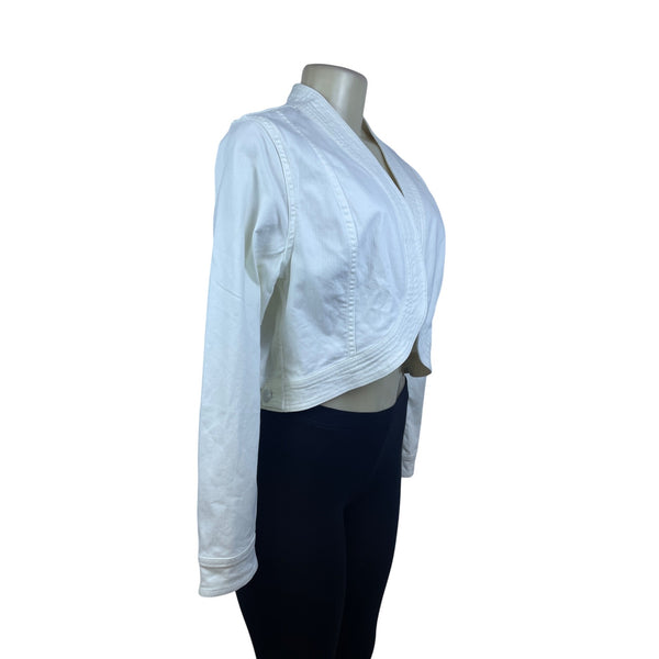 Soft Surroundings White Women’s Cropped Button-Detail Jacket Size M - New