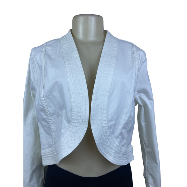 Soft Surroundings White Women’s Cropped Button-Detail Jacket Size M - New