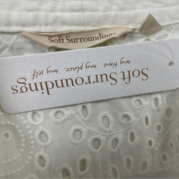 Soft Surroundings White Women’s Cropped Button-Detail Jacket Size M - New