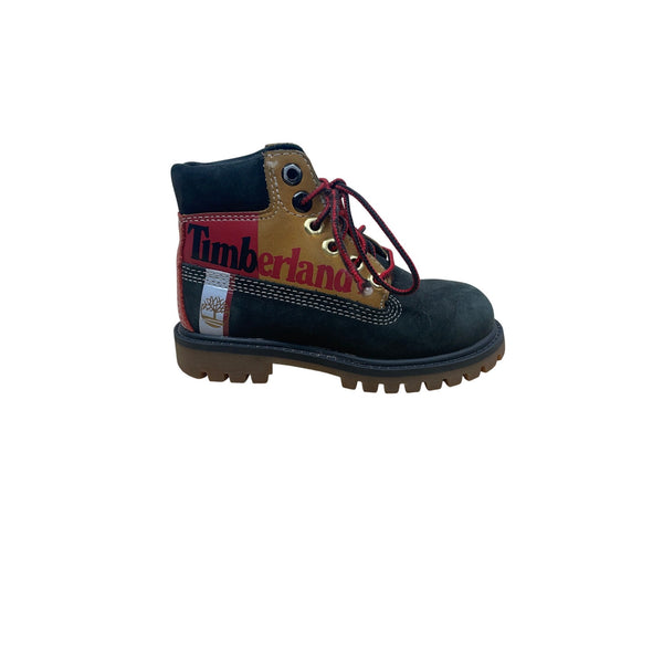 Timberland Kids Two-Tone Nubuck Lace-Up Boots Stylish Durable Size