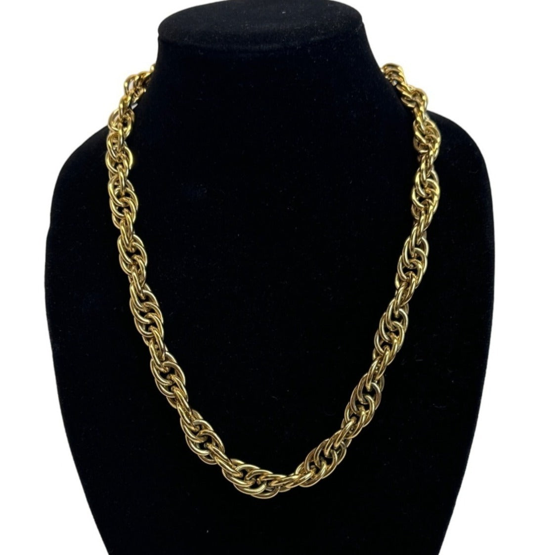 German Twisted Women's Gold Tone Rope Chain Necklace - 23in