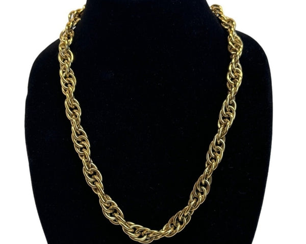 German Twisted Women's Gold Tone Rope Chain Necklace - 23in